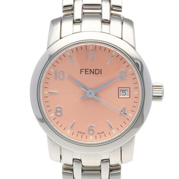 Fendi SS Watch 2100L Silver Pink Ladies Stainless Steel