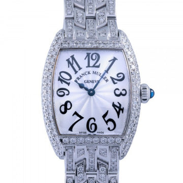 FRANCK MULLER Tonneau curvex 2250QZD silver dial watch ladies