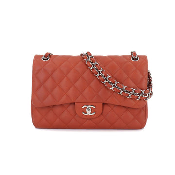 Chanel matelasse 30 chain shoulder bag caviar skin leather orange A58600 silver metal fittings Matelasse Bag