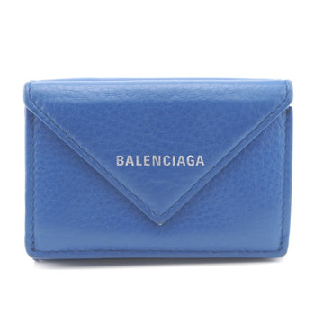 BALENCIAGA 391446・4130 Y 20343 Paper Mini Trifold Wallet Blue Unisex