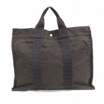 Hermes Her Line Canvas Tote Bag Gray