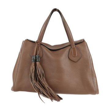 Gucci Lady Tassel Handbag 354476 Leather Brown Fringe Shoulder Bag Tote
