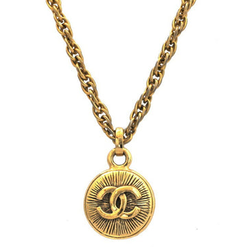 Chanel Pendant Necklace Triple Coco Mark Gold Metal Material Ladies