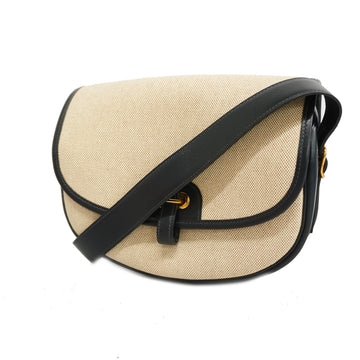 Hermes Bald Golf Women's Box Calf Leather,Toile H Shoulder Bag Navy