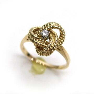 TIFFANY twist knot 1 grain diamond ring K18YG No. 12