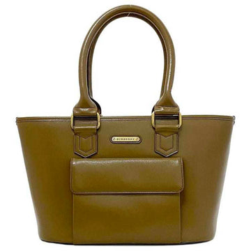 BURBERRY tote bag brown beige PVC leather  handbag ladies