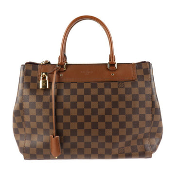 LOUIS VUITTON Greenwich Handbag N41337 Damier Canvas Brown 2way Shoulder Bag