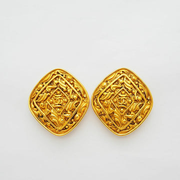 CHANEL arabesque coco earrings gold large ladies