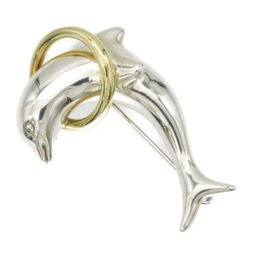 TIFFANY Dolphin Brooch K18YG / Silver 925 750 Jewelry 0139  & Co.