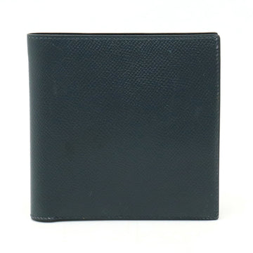 HERMES Galilei Bifold Wallet Couchevel Leather Navy