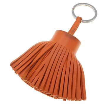 HERMES key ring Carmen orange leather tassel holder