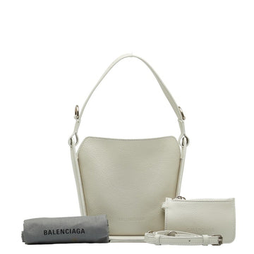BALENCIAGA Tool 2.0 North-South XS Handbag Shoulder Bag 684623 White Leather Women's