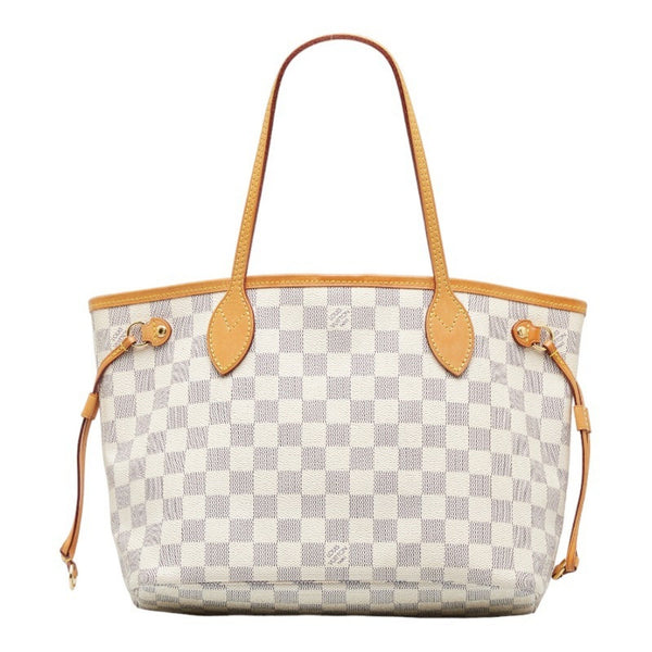 Louis Vuitton Damier Azur Neverfull PM Tote Shoulder Bag N51110 White  653789