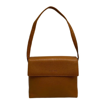 LOEWE Logo Leather Genuine Mini Tote Bag Semi Shoulder Pochette Sacoche Brown