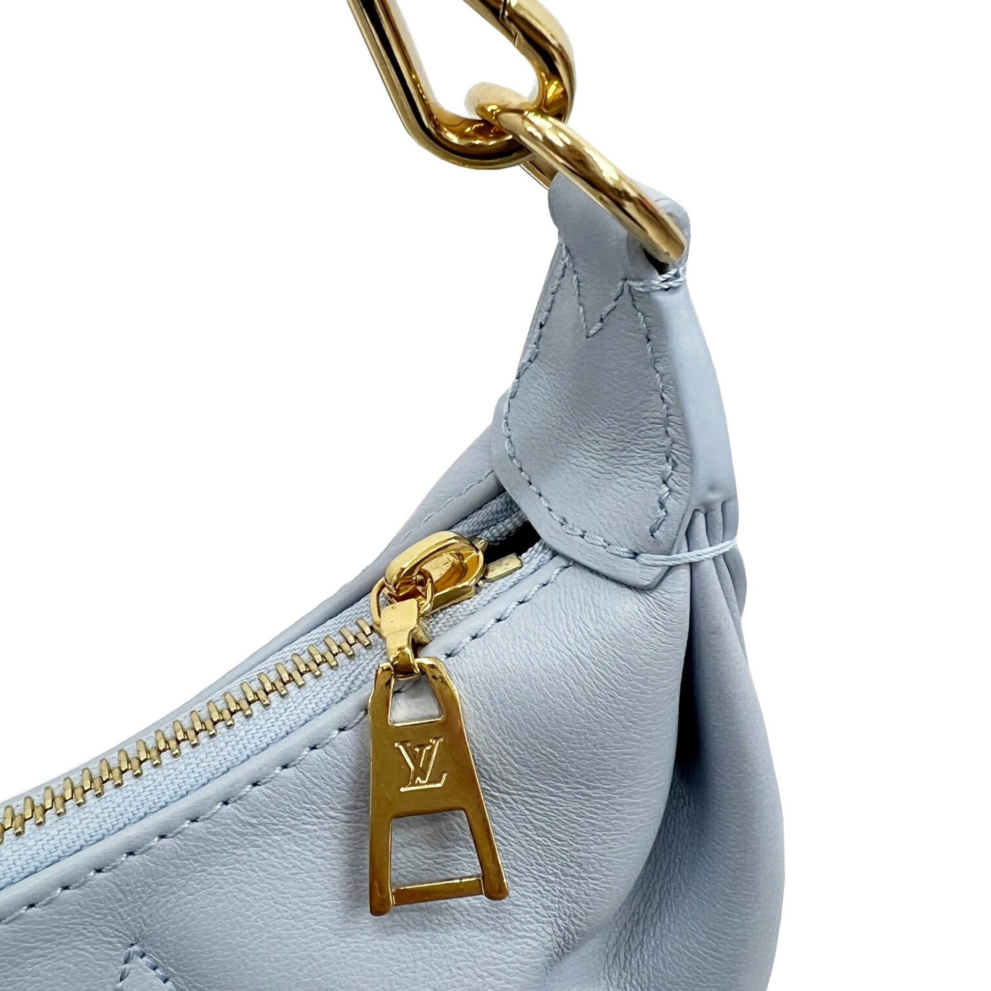 Authenticated Used LOUIS VUITTON Louis Vuitton Over The Moon M59825 RFID IC  Chip Blue Glacier Calf Leather New Current Women's Men's Crescent Hobo  Shoulder Bag Clutch 