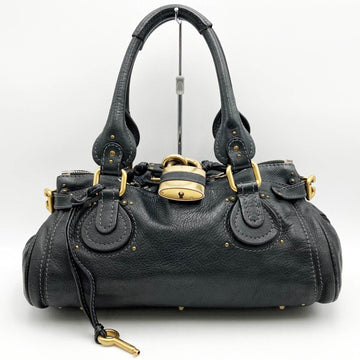 CHLOE  Paddington Handbag Shoulder Bag Black Leather Ladies Fashion 01 09 51 USED