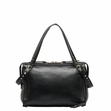 VALENTINO GARAVANI Garavani Studded Handbag Shoulder Bag Black Leather Women's