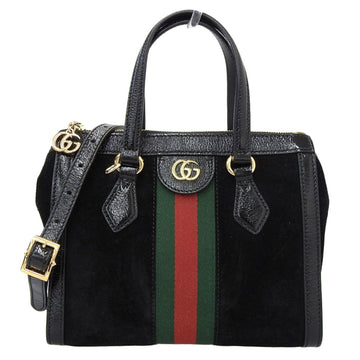 Gucci Ophidia Sherry Line GG Double G 2WAY Bag Handbag Suede Black 547551 520981