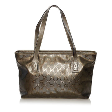 GG Imprime Handbag Tote Bag 211138 Gunmetal Gold PVC Leather Ladies