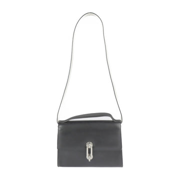 BALENCIAGA mini trapeze mailon handbag 331916 calf leather black ivory system silver hardware 2WAY shoulder bag