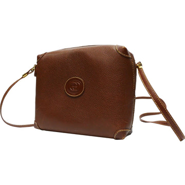 OLDGUCCI Old Gucci Shoulder Bag Women's Crest Charm Leather Suede Brown 007.58.0093