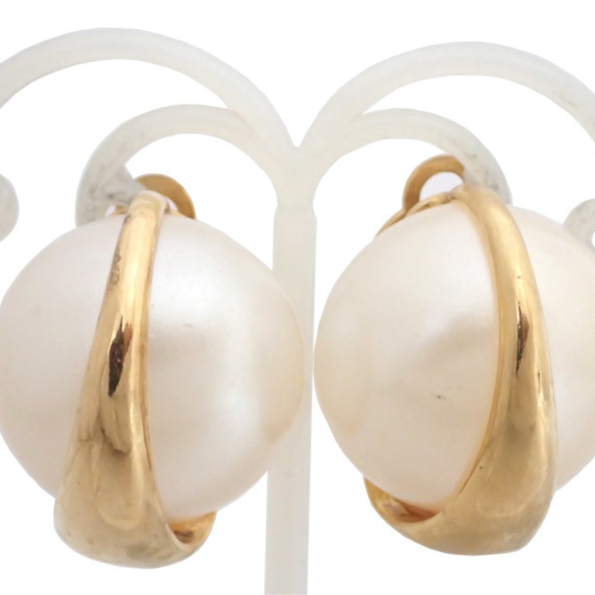 used Pre-owned Chanel Vintage Fake Pearl Coco Mark Turn Lock 95P Earrings Accessories (Good), Adult Unisex, Size: One size, Gold