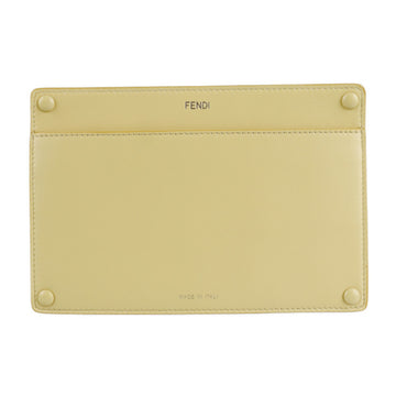 FENDI Peekaboo Pocket Pouch 7AR907 Nappa Leather SEMOLINO Cream Yellow Series Gold Metal Fittings Accessory Bag-in for
