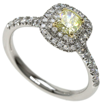 TIFFANY Soleste Yellow Diamond Cushion Cut Ring Platinum PT950 K18YG Women's &Co.