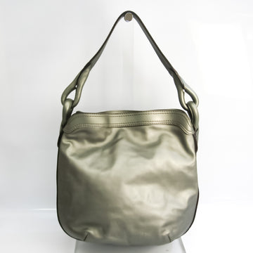 LOEWE Women's Leather Shoulder Bag Metallic Gray