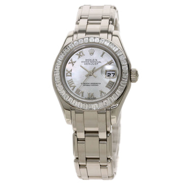 ROLEX 80309 Datejust Genuine Bucket Diamond Bezel Watch K18 White Gold K18WG Women's