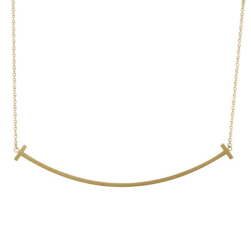 TIFFANY&Co. T Smile Necklace 18K K18 Yellow Gold Women's