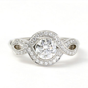 HARRY WINSTON Lily Cluster Engagement Ring PT950 F