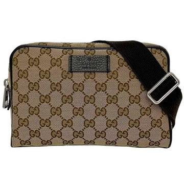 GUCCI Body Bag Beige Brown 449174 Canvas Leather  GG Belt Compact Fashion Men's Women's Available