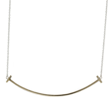 TIFFANY T Smile Necklace 18K K18 White Gold Women's &Co.