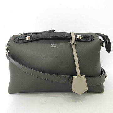 Fendi bag visor way medium charcoal gray handbag shoulder 2way diagonal women's calf leather FENDI