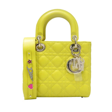 Christian Dior Dior Lady MYABCDior M0538 Shoulder Bag Yellow Lambskin