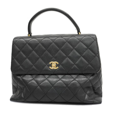 CHANELAuth  Matelasse Handbag Women's Caviar Leather Black