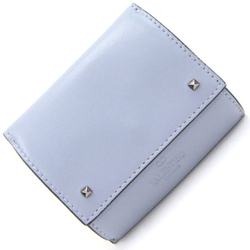 VALENTINO trifold wallet light blue leather ladies