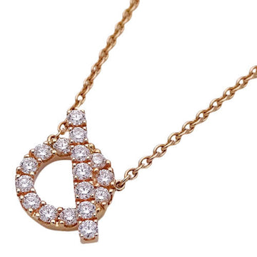 Hermes Pink Gold Diamond Women's Pendant (Pink)