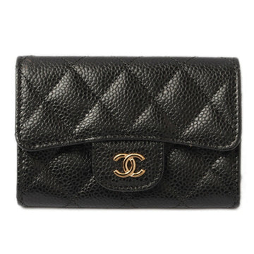Chanel coin case/card case CHANEL A80799 caviar skin black/bordeaux