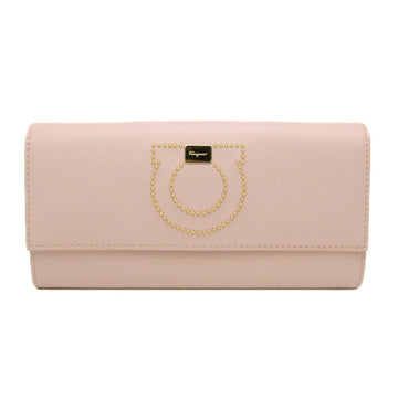 SALVATORE FERRAGAMO KM-22 C991 Women's Leather Long Wallet [bi-fold] Light Pink