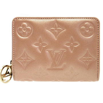 LOUIS VUITTON Monogram Embossed M81996 IC Chip Portefeuillelou Lambskin Rose Gold Pink Bifold Wallet