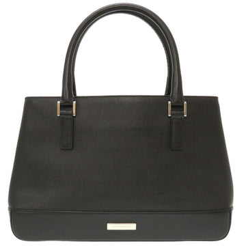 BURBERRY Check Leather Black Handbag 0158