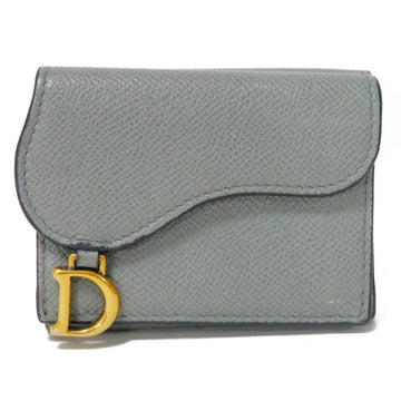 CHRISTIAN DIOR Dior Trifold Wallet Saddle Compact Grained Calf Gray D Stone S5653CBAA_M41G Men's Women's Billfold