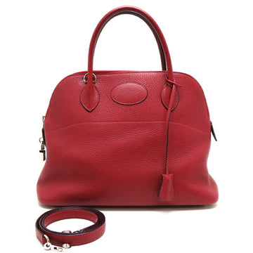 HERMES Bolide 31 Engraved Blurry Ladies Handbag Togo Red