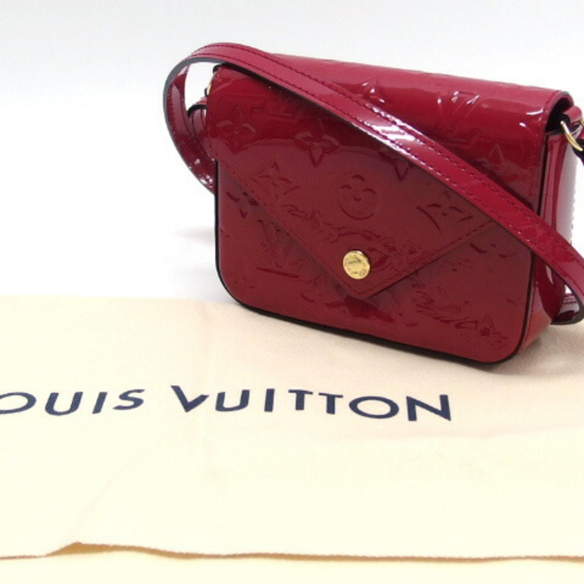 Louis Vuitton Crossbody Sac Lucie Monogram Vernis Mini Rose Indien
