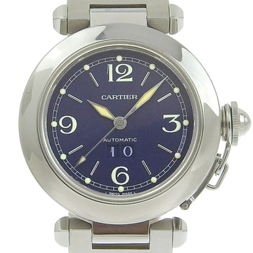 CARTIER Pasha C Watch Big Date W31047M7 Stainless Steel Automatic Men's Navy Dial