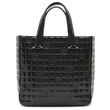 Chanel chocolate bar here mark handbag enamel patent leather black A20131