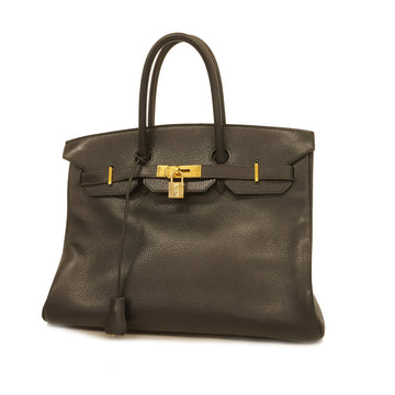 Hermes Birkin Birkin 35 ???X Carved Seal Women's Ardennes Leather Handbag Black