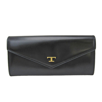 TOD'S XAWCBWA 0400 DOUG 803 Women's Leather Long Wallet [bi-fold] Black
